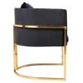 Fotel Glam CLESY VELVET czarny złota podstawa chrom