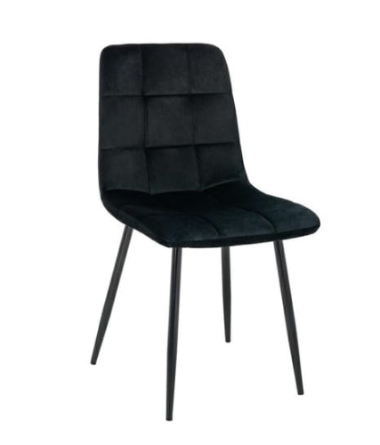 Krzesło CLEO czarny welur, metalowe nogi
