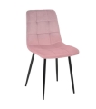 Krzesło pudrowy róż CLEO welur, metalowe nogi