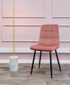 Krzesło pudrowy róż CLEO welur, metalowe nogi