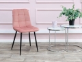 Krzesło pudrowy róż CLEO welur, metalowe nogi