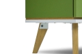 Komoda JOHAN 107 cm zielony laminat dębowe nogi