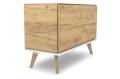 Komoda JOHAN 107 cm laminat w kolorze złotego dębu, dębowe nogi