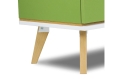 Komoda JOHAN 160 cm zielony laminat, dębowe nogi