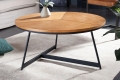 Stolik ELDO blat 80 cm dębowy MDF metalowa czarna podstawa