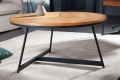 Stolik ELDO blat 80 cm dębowy MDF metalowa czarna podstawa