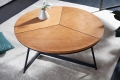 Stolik ELDO blat 80 cm dębowy MDF metalowa czarna podstawa