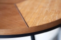 Stolik ELDO blat 80 cm dębowy MDF metalowa czarna podstawa