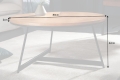 Stolik ELDO blat 80 cm dębowy MDF metalowa czarna podstawa