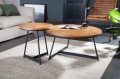 Stolik ELDO blat 80 cm dębowy MDF metalowa czarna podstawa