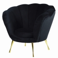 Fotel MOWI VELVET czarny, złote nogi