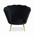 Fotel MOWI VELVET czarny, złote nogi