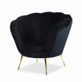 Fotel MOWI VELVET czarny, złote nogi