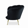 Fotel MOWI VELVET czarny, złote nogi