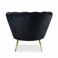 Fotel MOWI VELVET czarny, złote nogi