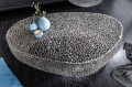 Ażurowy stolik kawowy LANDE 122 cm srebrny metal