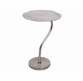 Srebrny stolik pomocniczy LILIA 42 cm w całości z aluminium