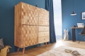 Komoda z półkami EGZOTIC 118 cm akacjowe drewno naturalne, drewniane nóżki