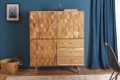Komoda z półkami EGZOTIC 118 cm akacjowe drewno naturalne, drewniane nóżki