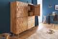 Komoda z półkami EGZOTIC 118 cm akacjowe drewno naturalne, drewniane nóżki