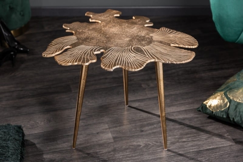 Stolik kawowy ZŁOTY LIŚĆ 57 cm aluminium