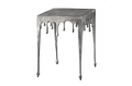 Srebrny stolik LANDE kwadratowy blat 44 cm aluminium