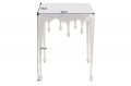 Srebrny stolik LANDE kwadratowy blat 44 cm aluminium