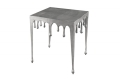 Srebrny stolik LANDE kwadratowy blat 50 cm aluminium