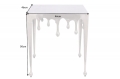 Srebrny stolik LANDE kwadratowy blat 50 cm aluminium