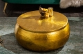 Okrągły złoty stolik Orientana 70 cm aluminium