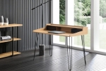 Biurko loft / sekretarzyk metalowe nogi, MDF w kolorze dębu -  STEEL