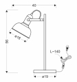 Lampa stołowa RIGGE LOFT, metal oraz drewno