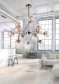 Lampa wisząca BRINKS 12x40W chrom, szklane klosze