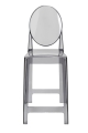 Transparentny hoker z oparciem KEIRS 65cm, dymiony poliwęglan