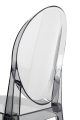 Transparentny hoker z oparciem KEIRS 65cm, dymiony poliwęglan