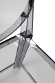Transparentny hoker z oparciem KEIRS 65cm, dymiony poliwęglan