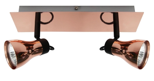 Miedziana lampa sufitowa ANGEL 2x50W czarne wstawki