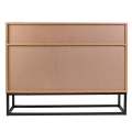 Komoda ADERA LOFT czarny metal MDF w kolorze dębu