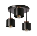 Lampa sufitowa czarna ONARI talerz 3xE27