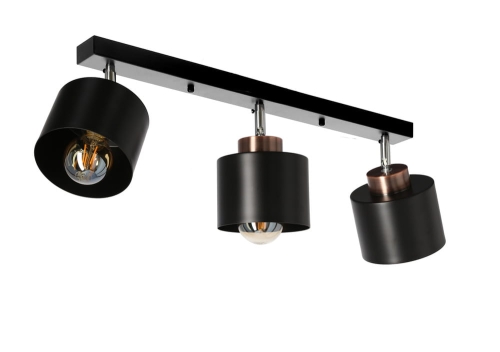 Lampa sufitowa czarna ONARI 3xE27