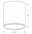 Lampa sufitowa drewniana TUBA TENS 7,9x10cm GU10