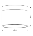 Lampa sufitowa oprawa czarno-biała TUBA TENS LED 4000K