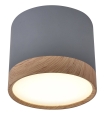 Lampa sufitowa szaro-drewniana TUBA TENS 8,8x7,5cm