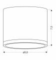 Lampa sufitowa szaro-drewniana TUBA TENS 8,8x7,5cm