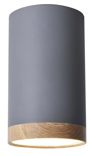 Lampa sufitowa szaro-drewniana TUBA TENS 8,8x15cm