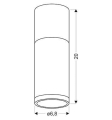 Lampa sufitowa szaro-drewniana TUBA TENS 6,8x20cm