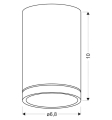 Lampa sufitowa srebrna TUBA TENS 6,8x10cm