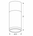 Lampa sufitowa szaro-drewniana TUBA TENS 6,8x15cm