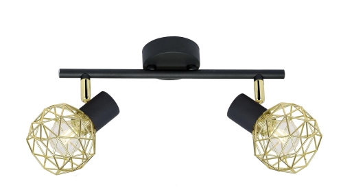 Lampa sufitowa listwa ścienna czarna złoty klosz ARIVA