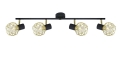 Lampa ścienna sufitowa listwa czarno-złota 4x40W E14 ARIVA